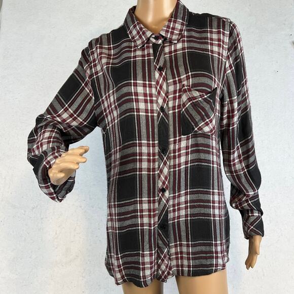 Rails Women’s Plaid Rayon Button Up Shirt Soft Flannel Feel Size M Fall Winter - Picture 1 of 10